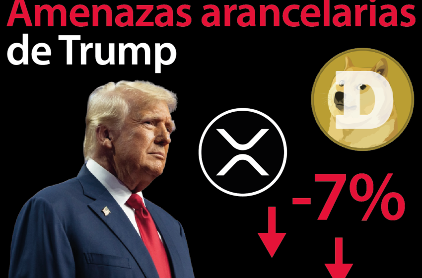 Dogecoin y XRP caen un 7% ante amenazas arancelarias de Trump