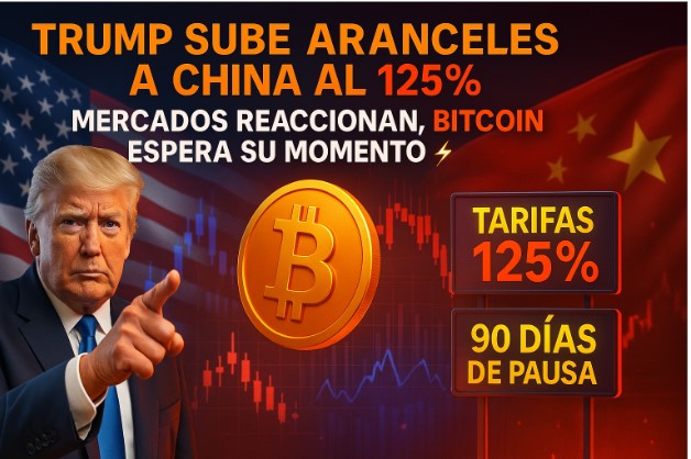 Trump sube aranceles a China al 125% y genera rally : ¿viento a favor para Bitcoin?