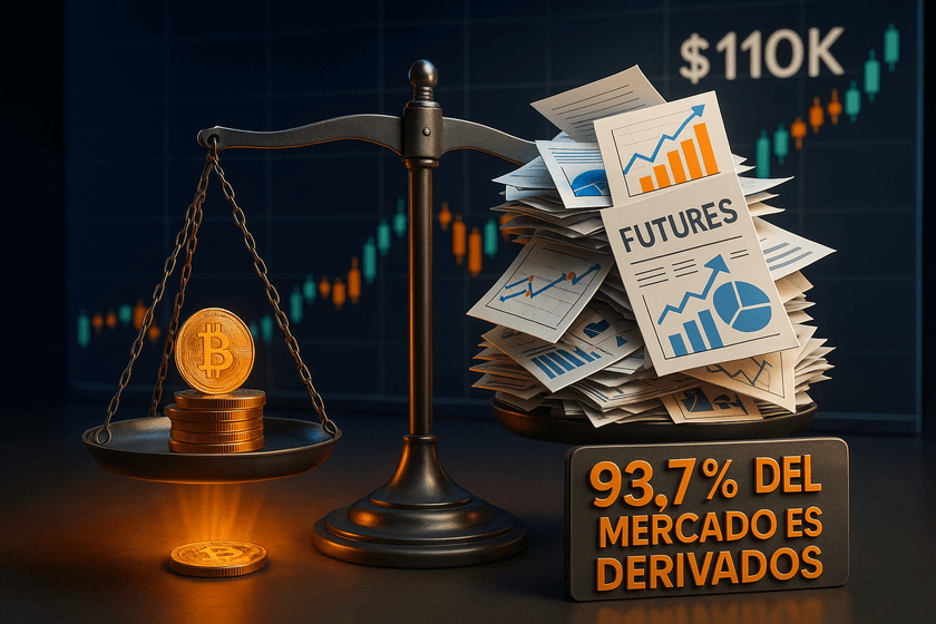  Bitcoin alcanza los $111.700 impulsado por derivados, mientras el volumen spot se desploma a mínimos de ciclo