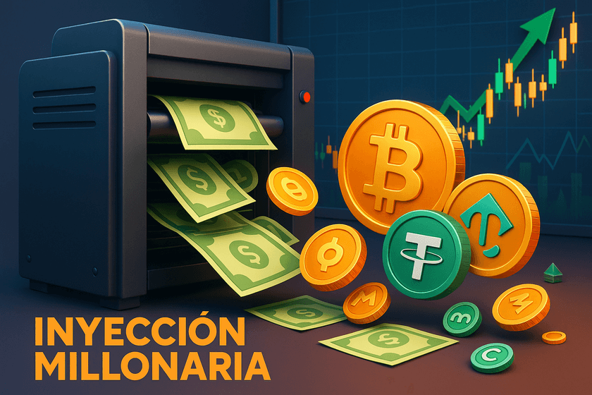 Tether emite 1.000 millones en USDT mientras Bitcoin acelera su rally