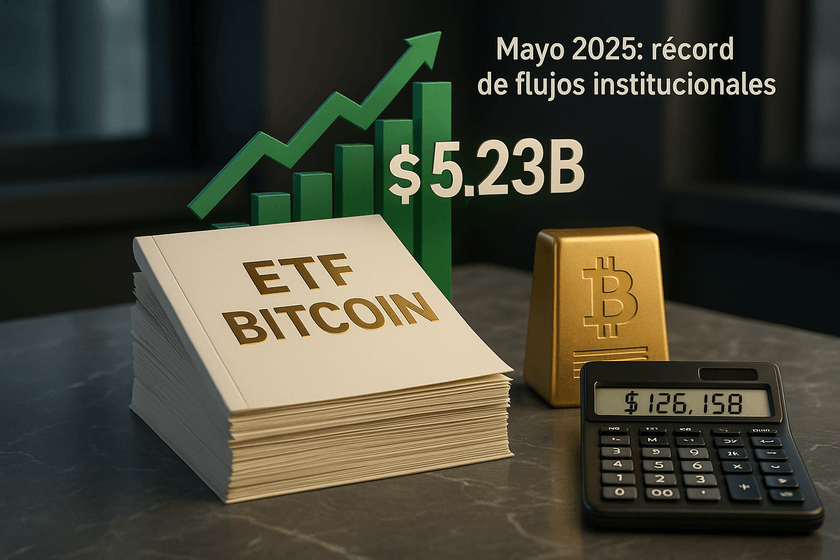 Bitcoin ETF recibe más de $5.200 millones en mayo