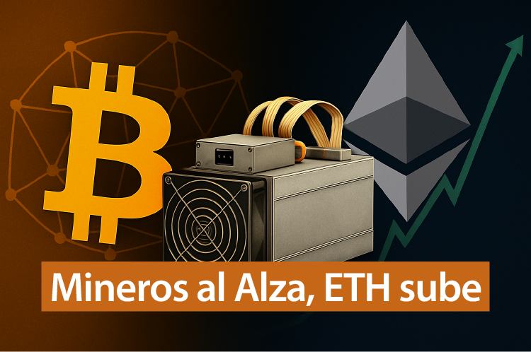 Mineros de Bitcoin repuntan mientras Ethereum desafía resistencias