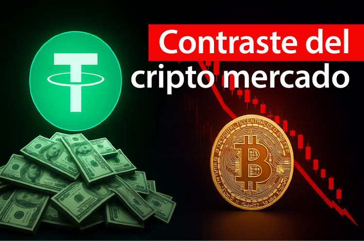Tether apunta alto, Bitcoin bajo presión
