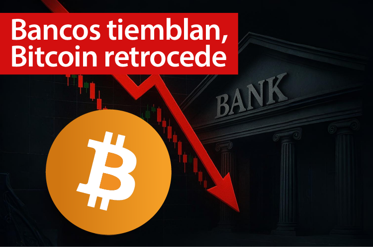 Bitcoin cae bajo los $105.000 en medio del temor bancario