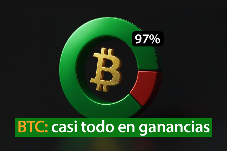Bitcoin roza el dominio total: 97 % del suministro en ganancias
