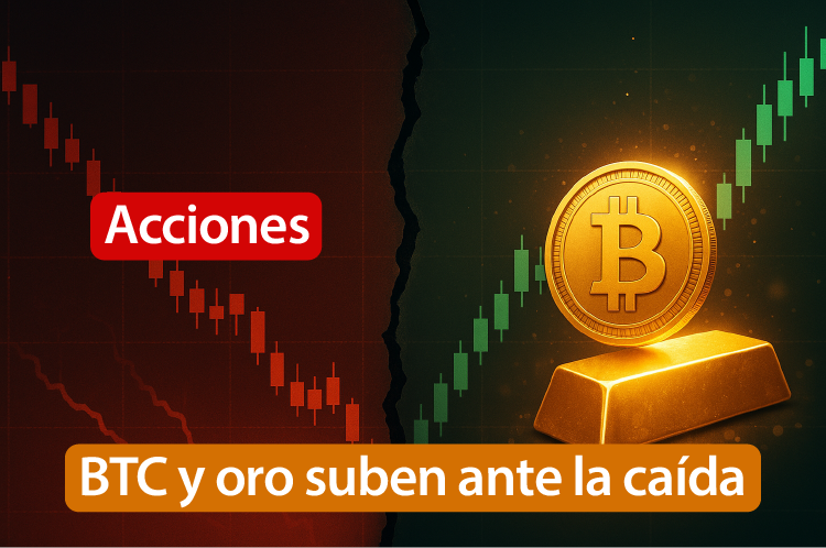 Bitcoin y oro repuntan frente a la caída bursátil