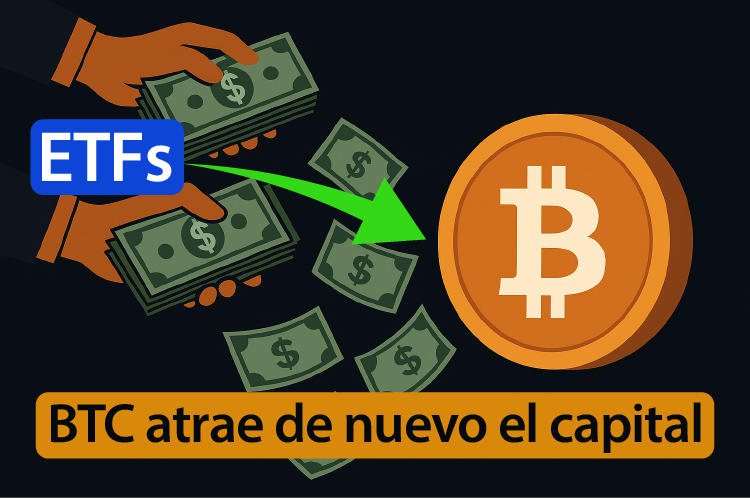 Flujos vuelven a los ETF de Bitcoin mientras el precio apunta a $115,000