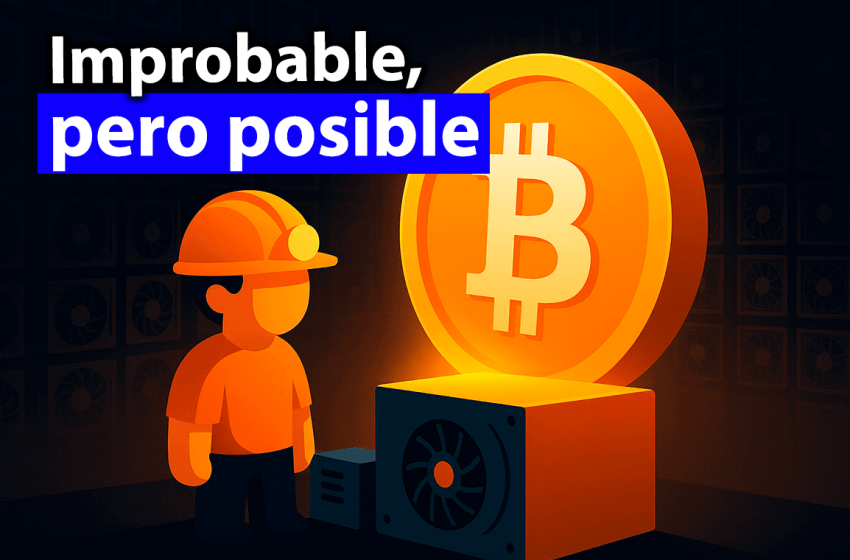 Minería de Bitcoin: minero en solitario resuelve bloque improbable